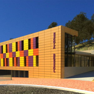 Disseny 3D façana principal. Projecte d'obra nova: 2009 Escola Bressol